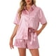 thumbnail image 1 of INSPIRE CHIC Conjunto de Pijamas para Mujeres con Botones, Cuello Notch, Manga Corta y Pantalones Cortos, Conjunto de Lounge Suave y Acogedor L Rosa, 1 of 6