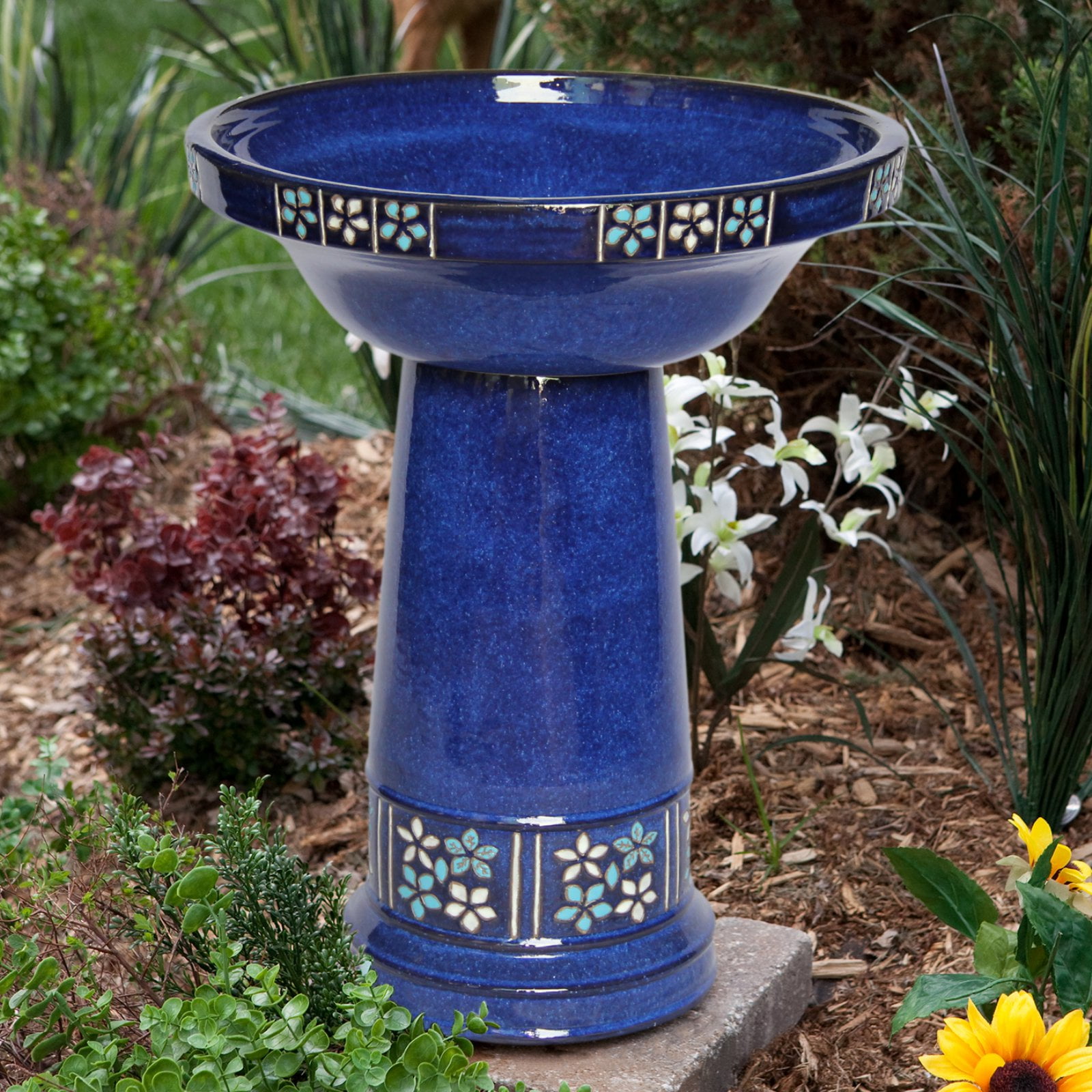 Smart Solar Ceramic Solar Birdbath by Smart Solar