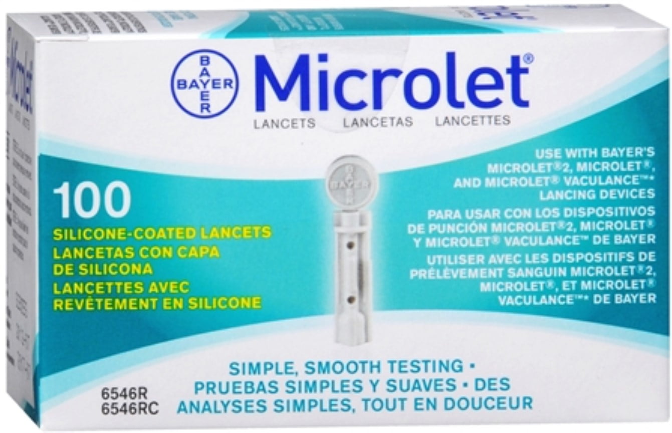 Bayer Microlet 28 Gauge Lancets, 100 Count