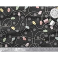 thumbnail image 2 of Soimoi Black Cotton Voile Fabric Mandala & Gloves Kids Print Fabric by the Yard 42 Inch Wide, 2 of 3