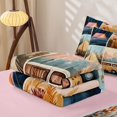 thumbnail image 5 of Manfei Adventure RV Car Zipper Full Size Comforter Sets with Fitted Sheet and 2 Pillowcases,Vintage Flowers Zipper Bedding Set,Beige Teal,Reversible, 5 of 7