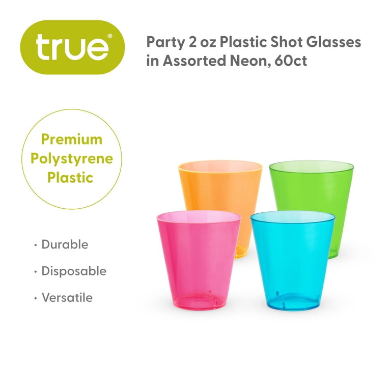 lngshot 新品未開封 shot callers 20枚セット True Neon Plastic Shot Glasses, 2 oz Disposable Mini Cups, Set of