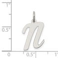 thumbnail image 2 of Sterling Silver Rhodium-Plated Script Letter N Initial Charm Made In United States qc5082n, 2 of 2