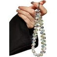 thumbnail image 3 of White Crystal Bead Short Lanyard: Portable Mobile Phone Chain with Metal Clip - Versatile Keychain Accessory for Phones and Keys, 3 of 6
