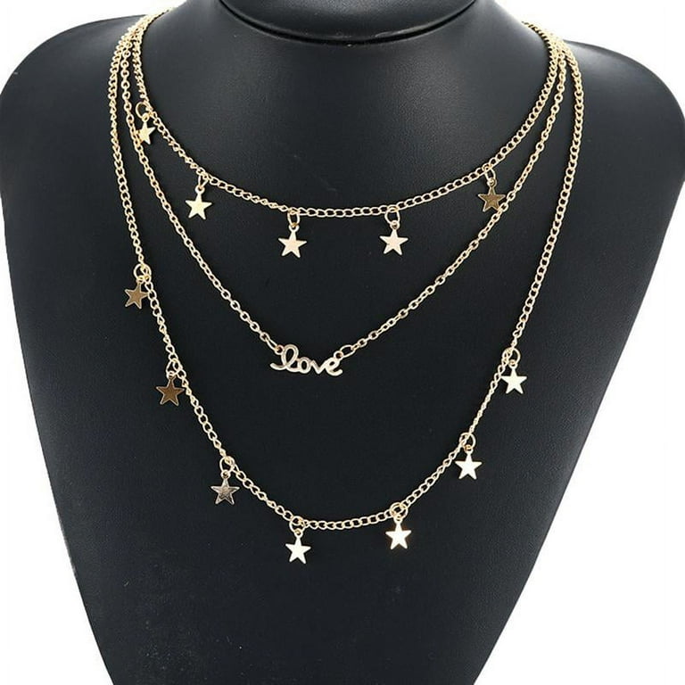 【BLACKPURPLE】23FW★ Allure layering necklace SEXY SPARKLES Multilayer Layered Layer Long Necklaces Chain