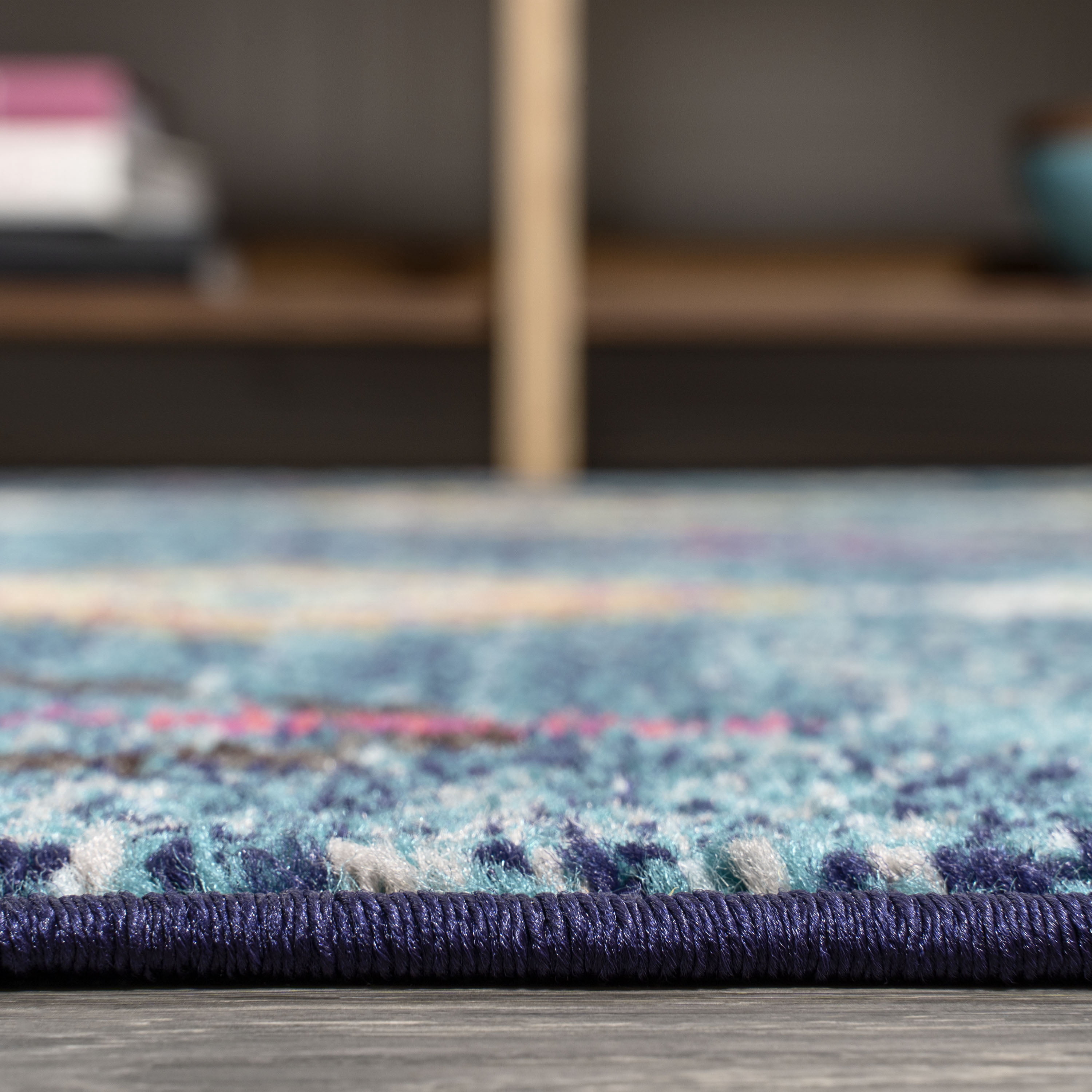 JONATHAN Y MOROCCAN HYPE 2 x 8 Runner Rug, Tribal Love Geometric - Dark Blue/Multi, MOH105A-28