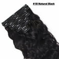 thumbnail image 4 of Benehair Clip In 100% Real Remy Human Hair Extensions Double Weft Thick Full Head 18" 20" Body Wave Wavy Curly Hair Black, 4 of 11