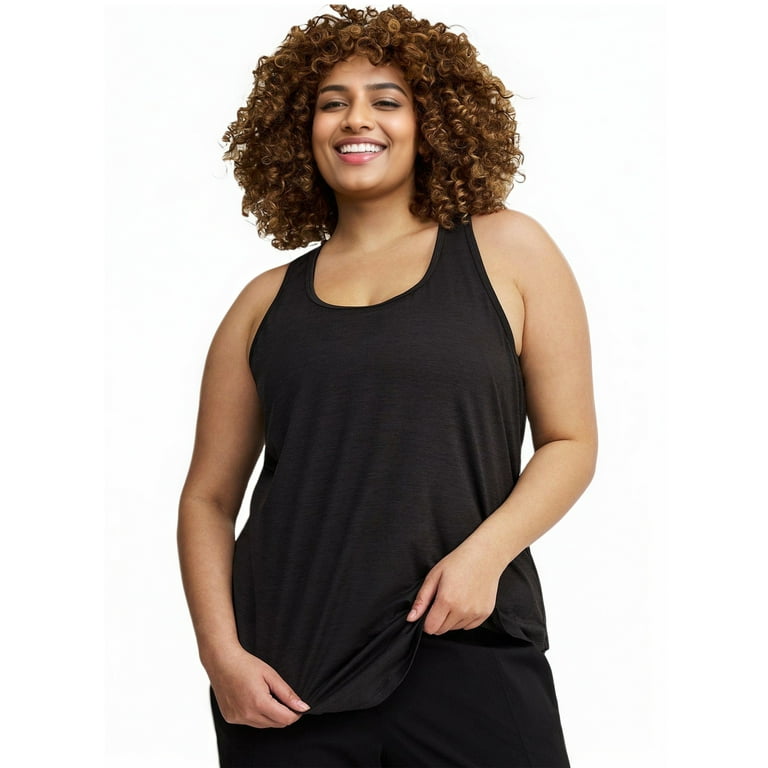 Next Level Apparel Women's Ideal Racerback Tank - Black-Banana Color, Large (60% Cotton, 40% Polyester)