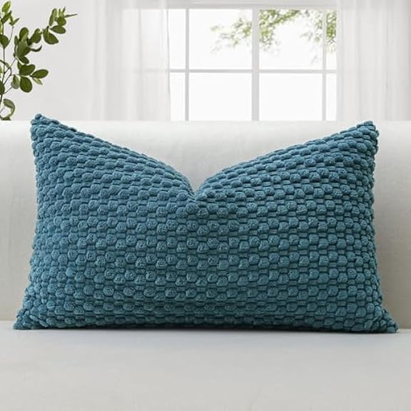 Eryueer Corduroy Soft Cushion Covers 40x60 cm Decorative Throw Pillow Covers with 3D Bubble Texture Cushion Case for Couch Sofa Bedroom Soft Pillowcase for Home Decor (Dusty Blue)