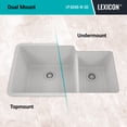 thumbnail image 2 of 32" x 19" Quartz Kitchen Sink, 60/40 Double Bowl Sink, Drop-in Sink, Undermount Sink, Granite Kitchen Sink, Galaxy White Kitchen Sink by Lexicon Platinum LP-6040-W-SO, 2 of 7