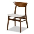 thumbnail image 3 of Baxton Studio Select 5- Piece Mid-Century Fabric Rubberwood Dining Furniture Set Light Grey/Walnut Brown, 3 of 8