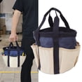 thumbnail image 4 of Garden Tool Tote, Comfortable Handle Round Garden Tools Bag Large Capacity 6 Pockets  For Gardener For Men Green With Cream Color,Dark Blue With Cream Color, 4 of 8