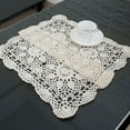 thumbnail image 3 of Gerich Handmade Crochet,Tablecloth Cotton Lace Rectangular Table Placemat Sofa Doilies 15.75x23.62 inch Beige, 3 of 10