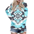 thumbnail image 2 of Hoodie for Women Southwestern Aztec Pattern Print Long Sleeve Pullover Hooded Sweatshirt Relaxed Fit Bohemian Style Casual Graphic Clothes Top, 2 of 5