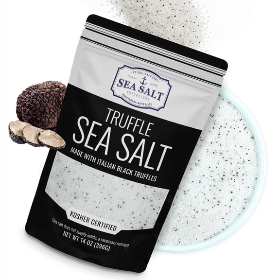 Sea Salt Superstore Italian Black Truffle Salt, 14 Ounce, Gluten-Free