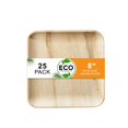 thumbnail image 1 of Naturelia 100% Compostable 8-Inch Palm Leaf Disposable Plates Square- Faux Wood Style Dinnerware Set, Reliable Kitchen Accessories Safe for Microwave, 1 of 9
