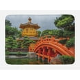 thumbnail image 1 of Peace Garden Bath Mat, Photo of Pavilion and Bridge over Calm Water with Trees, Plush Bathroom Decor Mat with Non Slip Backing, 29.5" X 17.5", Multicolor, by Ambesonne, 1 of 2
