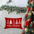 thumbnail image 3 of Christmas Pillow Covers 12x20 Inch Green Christmas Trees Forest White Throw Pillows Pillow Covers Winter Xmas Winter Holiday Decorative Pillow Covers Cushion Cases for Sofa Couch, 3 of 4