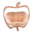 thumbnail image 2 of 3X Cesta Plegable en Forma de Manzana, Cesta Plegable para Frutero y Tabla de Cortar, Frutero de Madera de Bambú, 2 of 5