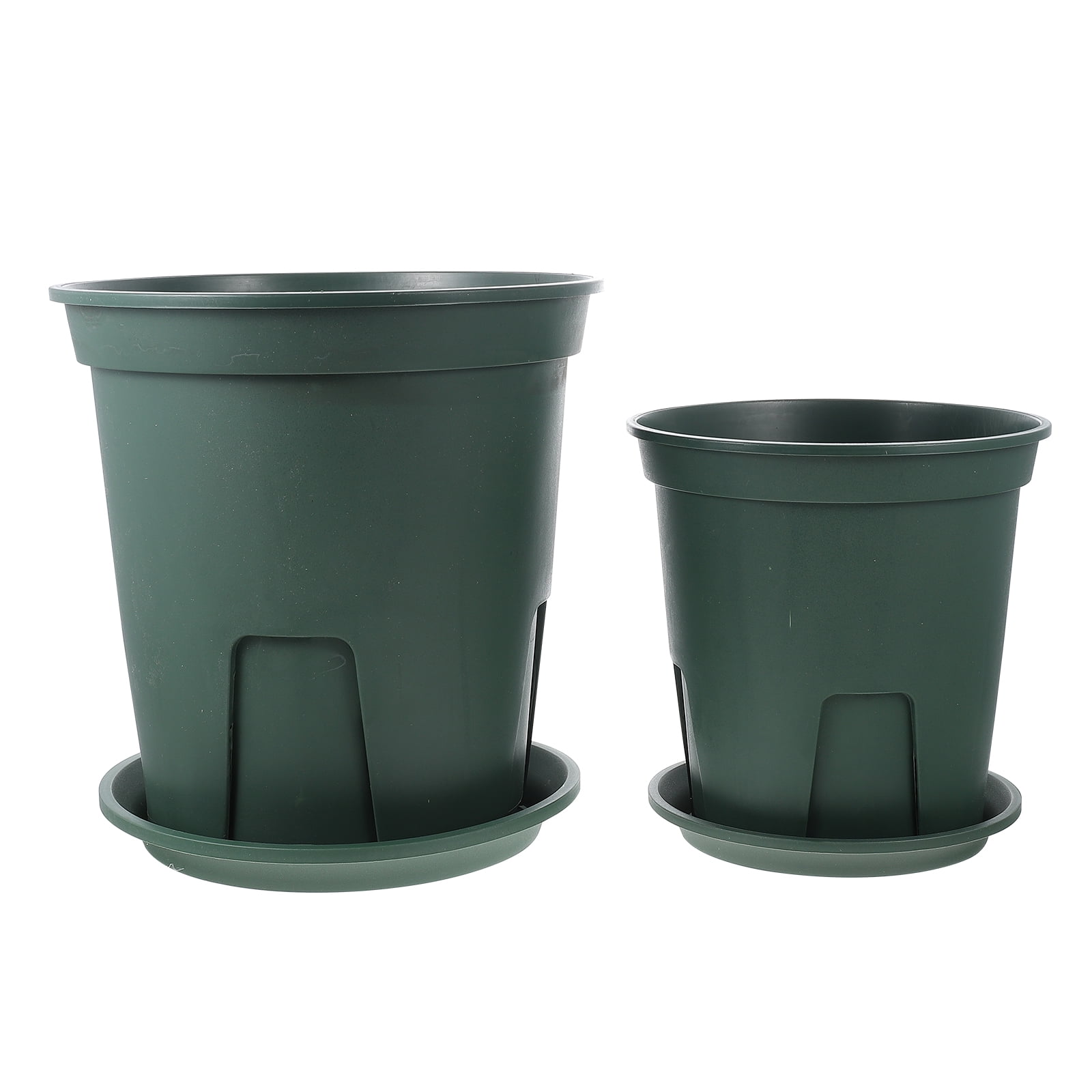 Homemaxs 2 Sets of Plastic Plant Holders Round Balcony Flowerpots