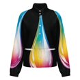 thumbnail image 5 of Jackets for Women Winter Coat Jackets Flannel Stand Collar Jacket(Rainbow Water Drop Logo,Size:S-4XL), 5 of 7