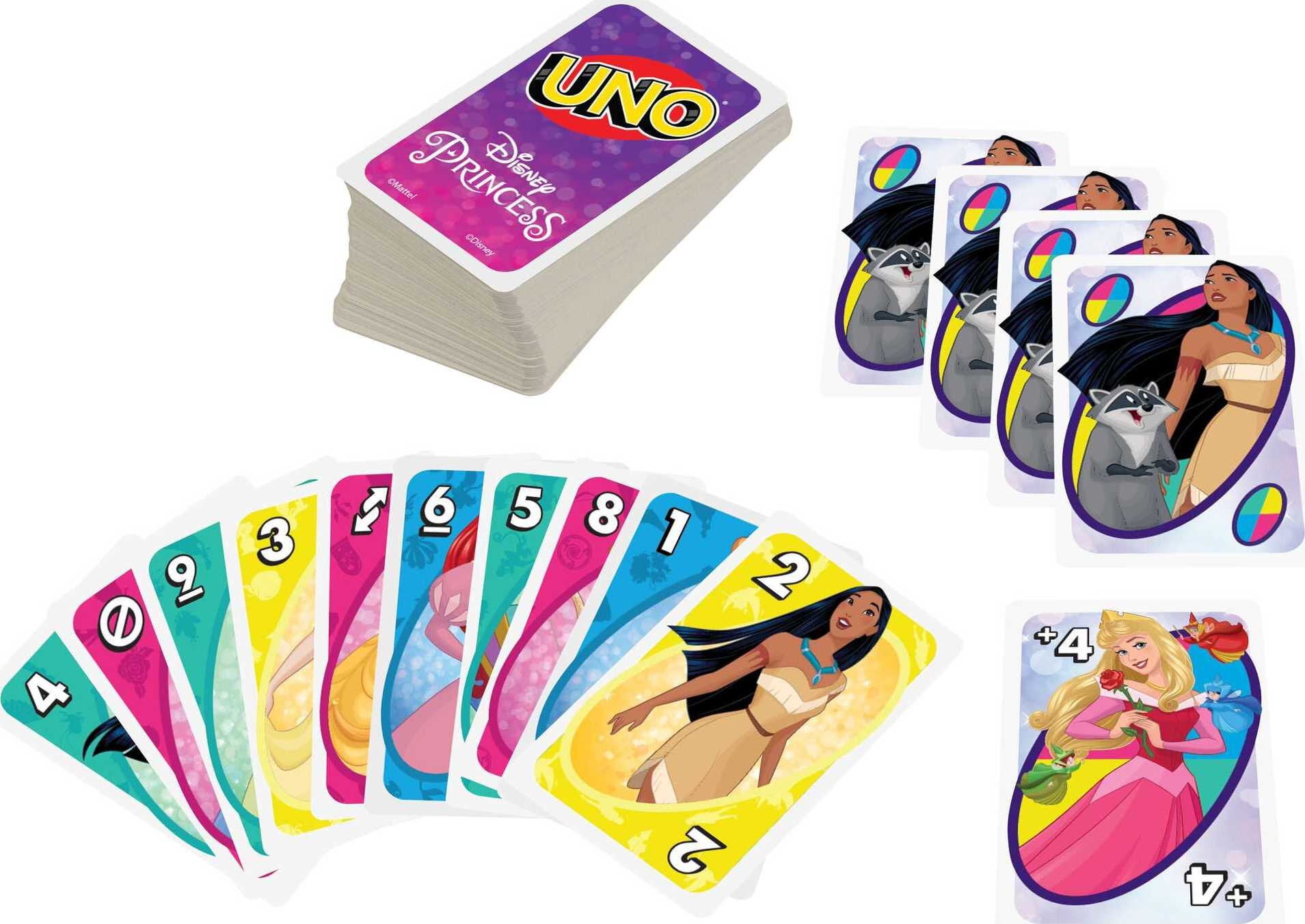 Uno Disney Princesses Matching Card Game 112 Cards For Players 7 Years Old Up Walmart Com