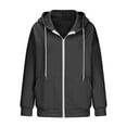 thumbnail image 4 of Wyongtao Womens Zip Up Hoodies Jackets Sweatshirts Fall Outfits Sweaters with Pockets Winter Dark Gray XL, 4 of 6