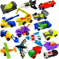 thumbnail image 1 of Scktyzs Morphing Robot Construcción Coches de juguete Mini vehículos extraíbles Juego de 16 Figuras de acción Suministros para fiestas Favores de cumpleaños Kit de decoraciones para niños pequeños Niñ, 1 of 5