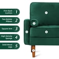 thumbnail image 3 of Vesgantti 2 Seater Sofa for Apartment, 58" Loveseat Sofa, Button Tufted Velvet Couch with 2 Pillows, Mid Century Modern Couch with Armrest, Small Couches for Living Room, Bedroom, Small Space, Green, 3 of 7