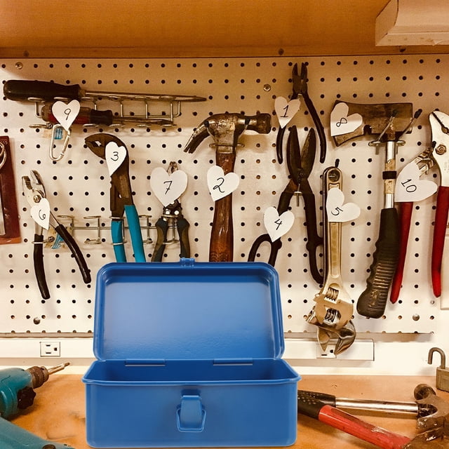 OULII 2pcs Heavy Duty Storage Bins Iron Tool Box Durable And Waterproof For Garage Organization