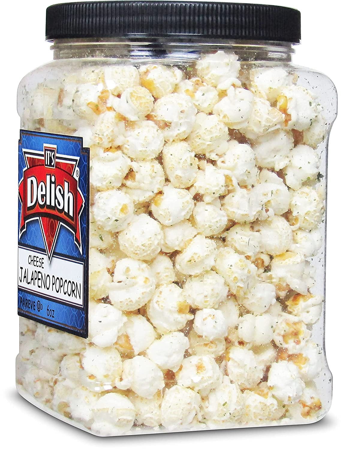 Gourmet Jalapeno Popcorn by It's Delish, Bulk 6 Oz Jumbo Container Jar  Vegan Jalapeo Cheese Flavored Popcorn  Air Popped Pop Corn Healthy Snacks for Movie Night Snack, Party  Gluten Free,...