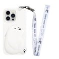 thumbnail image 1 of For Iphone 14 Pro Max Silicone Wallet Phone Case With Lanyard(Big White Bear),iPhone 15 Pro Max, 1 of 5