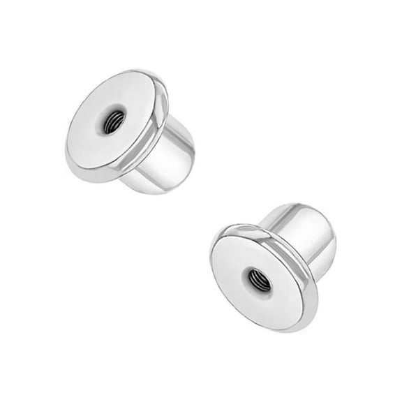 Replacement Pair (2) Rhodium Plated Earring Screw Backs Fits In Season Jewelry