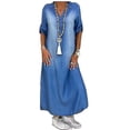 thumbnail image 1 of Women"s Casual Denim Long Dresses, 1 of 1