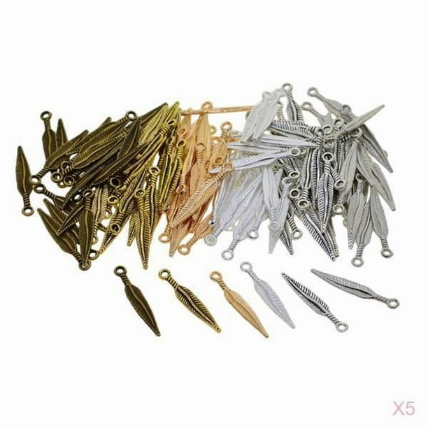 600 Piezas Pendientes de Plumas de Aleación, Colgante de de Vintage para Proyectos de Fabricación de Joyas