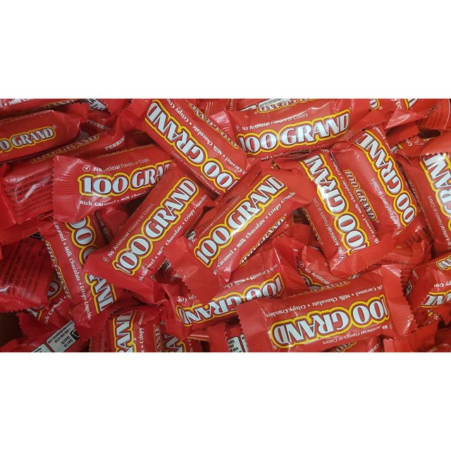 100 Grand Milk Chocolate Candy Bars, Full & Fun Size Bulk Individually