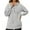 A-Grey140, variant on XIAOCHA Womens Hoodies Button V Neck Long Sleeve Solid Color Ribbed Knit Hooded Sweater Simpel Oversized Pullover Drawstring Top Black