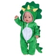 thumbnail image 4 of AmaMary 18 Inch Doll Clothes Plush Green Dinosaur Costume Outfit – Soft Hooded Onesie Dress Up / Party / Holiday Outfit Fits Most 18” Dolls Gift for Kids, 4 of 6