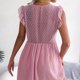 thumbnail image 5 of Vestido De Las Señoras Vestido de lunares con orejas de madera Jacquard Verano Mujer Vestidos para vacaciones (Rosa M) Ygjytge para Mujer Rosa T M, 5 of 7