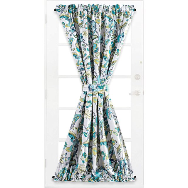 DriftAway Layla Style Américain Classique Isolant Thermique Doublé Rideau de Panneau de Porte Occultant Réglable Tieback