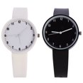 thumbnail image 1 of 2 relojes de pulsera de moda para niñas, de color sólido, regalo para estudiantes (blanco y negro), 1 of 6