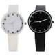 thumbnail image 1 of 2 relojes de pulsera de moda para niñas, de color sólido, regalo para estudiantes (blanco y negro), 1 of 6