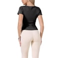 thumbnail image 3 of Elastic Workout Tops for Women Short Sleeve Running Gym Athletic Shirts Crewneck Quick Dry Tshirts L Black, 3 of 6