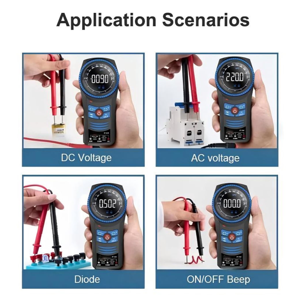 High Accuracy Multimeter with Buzzers Function & Large Screen for Home Field Use