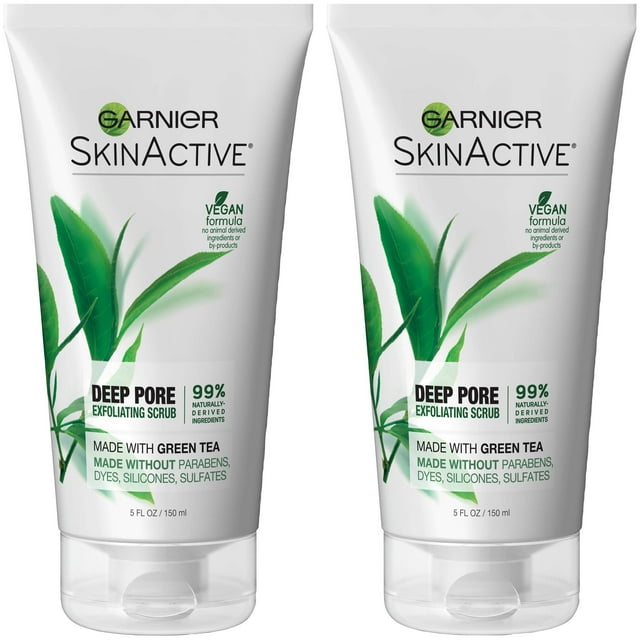 Exfoliante facial Garnier SkinActive con té verde 2x