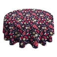 thumbnail image 4 of Dark Blue Christmas Pattern Round Tablecloth 60"x60",Wrinkle Wipeable Table Cloth for Kitchen Dining Room Picnic Patio Party, 4 of 6