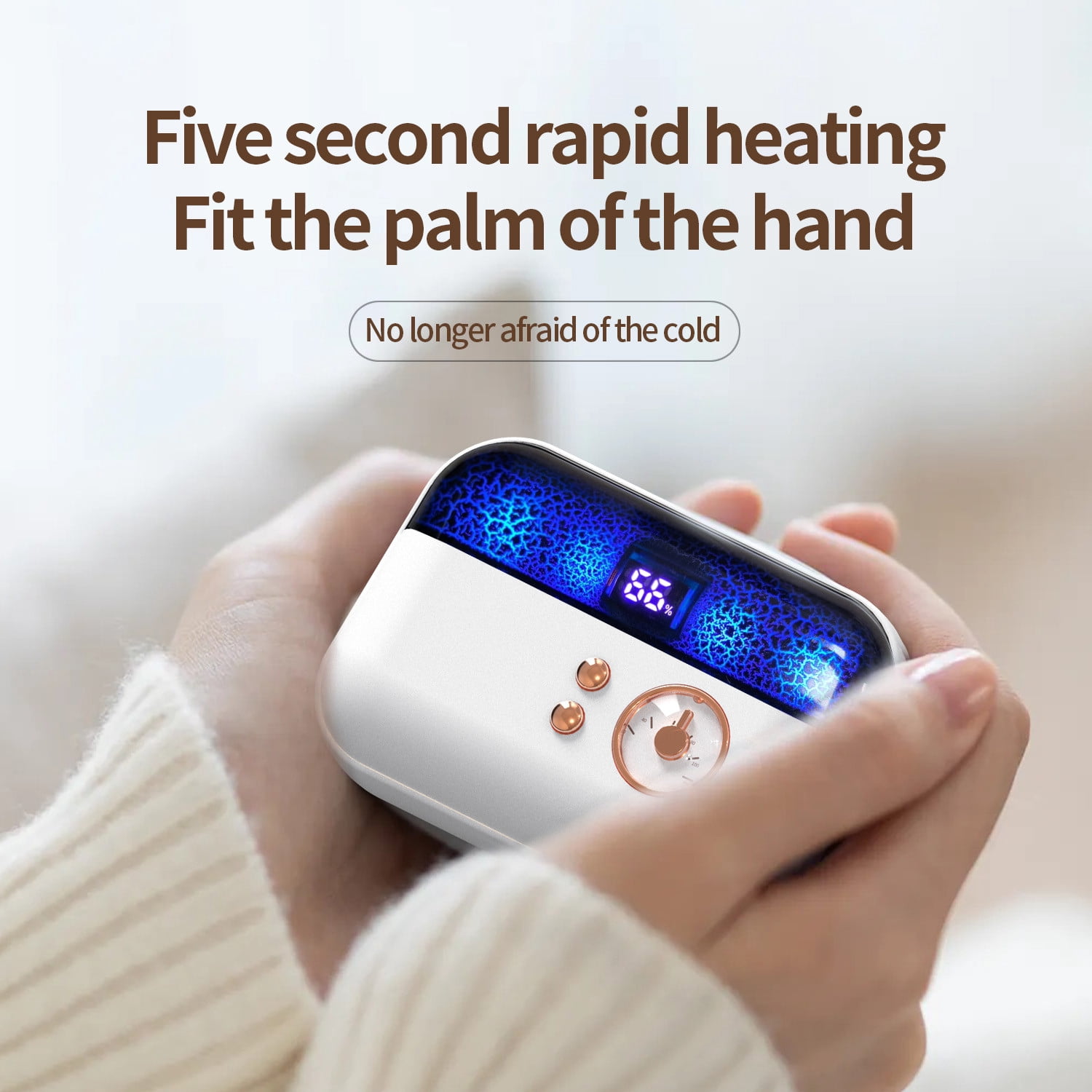 Wovilon Portable Hand Warmer, Power Bank Rechargeable USB Hand Warmer Heater ,Double-Side Heating＆3 Gears , For Skiing Climbing Hiking Winter