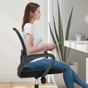 CELTOSS Ergonomic Home Office Chair, Mid Back Lumbar Support Desk Chair, Adjustable Height with Armrests for Adults, Black