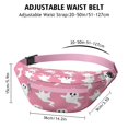 thumbnail image 3 of Fanny Pack Pink Halloween Ghosts Waist Pack Bag,Running Cross Bag,Waterproof Large Fanny Packs for Women Men for Travel Running Hiking Cycling, 3 of 6