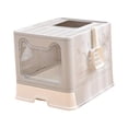 thumbnail image 3 of Caja de arena para gatos con capucha Cajas de arena para gatos Antisalpicaduras con solapa en la puerta delantera Bandeja de arena portátil para gatos, 3 of 8